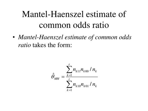 mantel-haenszel formula